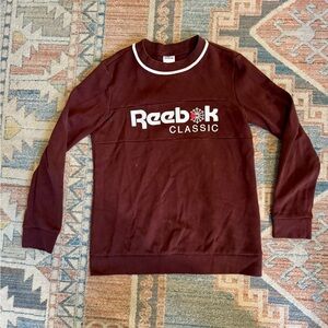 Reebok Vintage Style Maroon Crewneck Sweater